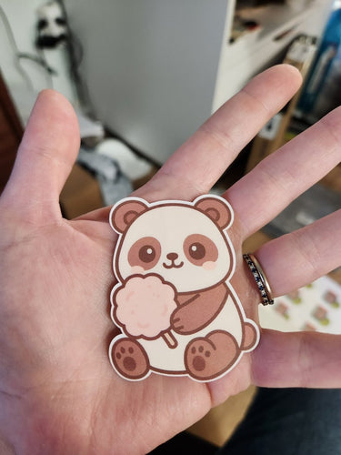 Cotton Candy Panda Sticker – Cute Kawaii Vinyl Laptop & Water Bottle Decal - Sticker - Charm and Char